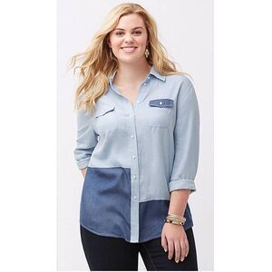 Lane Bryant Tunic Shirt Size 20 Oversized  Long Sleeve Like New